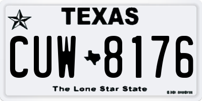 TX license plate CUW8176