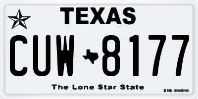 TX license plate CUW8177