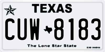 TX license plate CUW8183