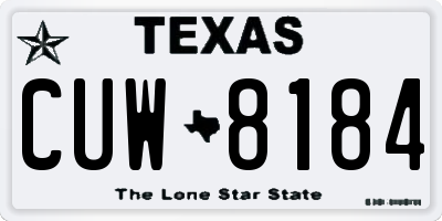 TX license plate CUW8184