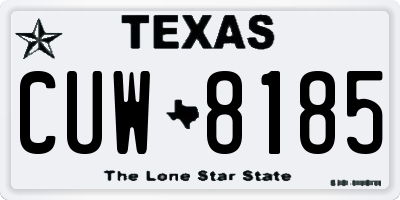 TX license plate CUW8185