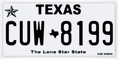 TX license plate CUW8199