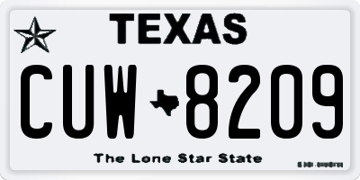 TX license plate CUW8209
