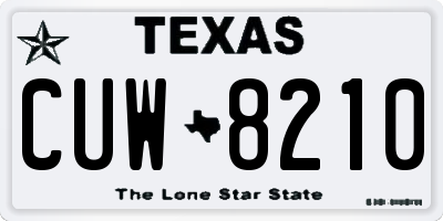 TX license plate CUW8210