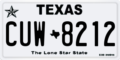 TX license plate CUW8212