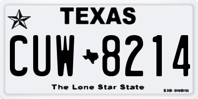 TX license plate CUW8214