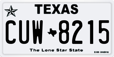 TX license plate CUW8215