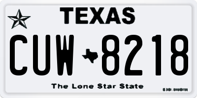 TX license plate CUW8218