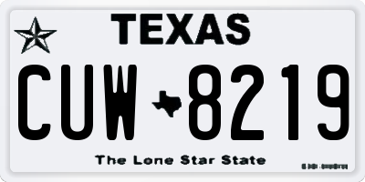TX license plate CUW8219