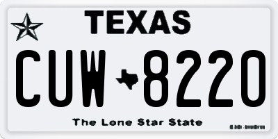 TX license plate CUW8220