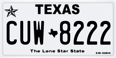 TX license plate CUW8222