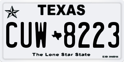 TX license plate CUW8223