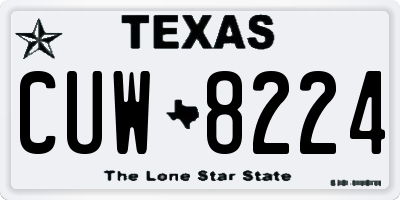 TX license plate CUW8224