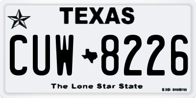 TX license plate CUW8226