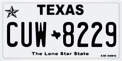 TX license plate CUW8229