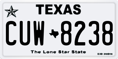 TX license plate CUW8238
