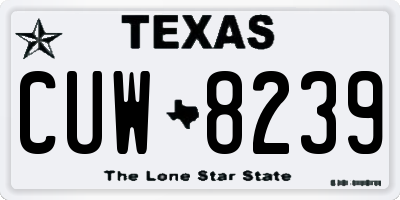 TX license plate CUW8239
