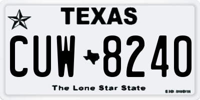 TX license plate CUW8240