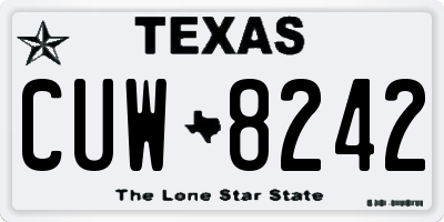 TX license plate CUW8242