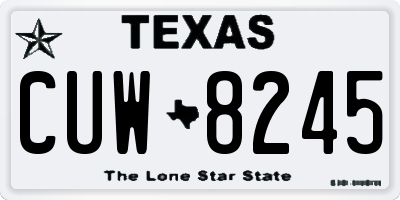 TX license plate CUW8245