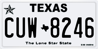 TX license plate CUW8246