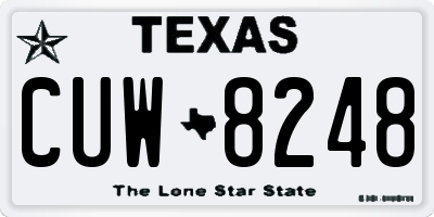 TX license plate CUW8248