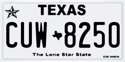 TX license plate CUW8250