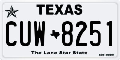TX license plate CUW8251
