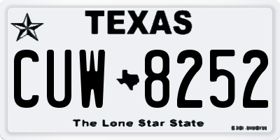 TX license plate CUW8252