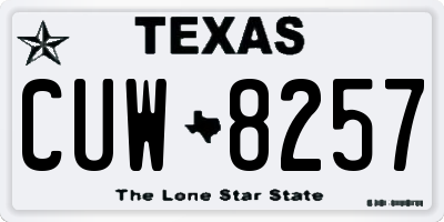 TX license plate CUW8257