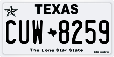 TX license plate CUW8259