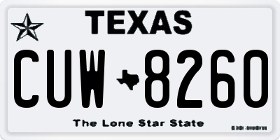 TX license plate CUW8260