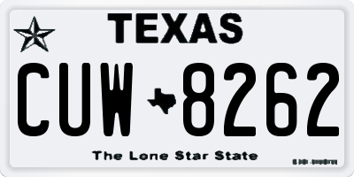 TX license plate CUW8262