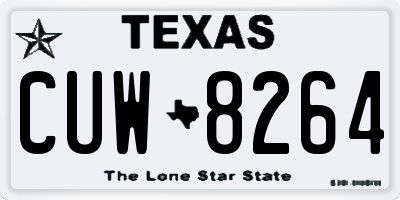TX license plate CUW8264