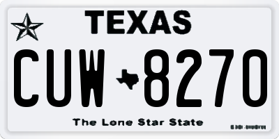 TX license plate CUW8270