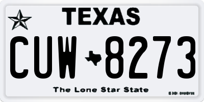 TX license plate CUW8273