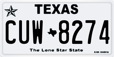 TX license plate CUW8274