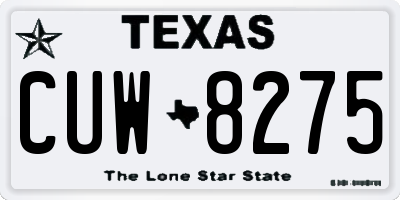 TX license plate CUW8275