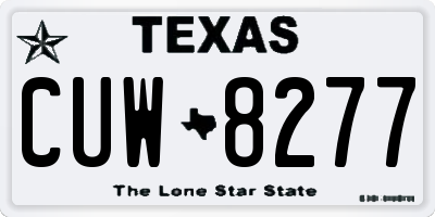 TX license plate CUW8277