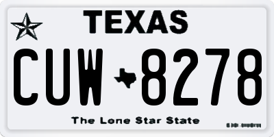 TX license plate CUW8278