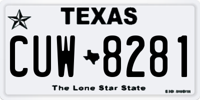 TX license plate CUW8281