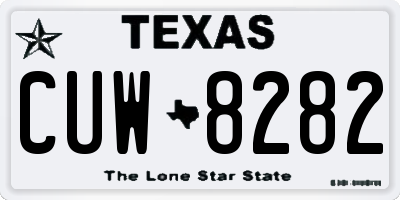 TX license plate CUW8282