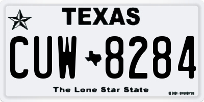 TX license plate CUW8284