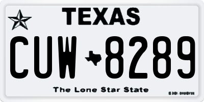 TX license plate CUW8289