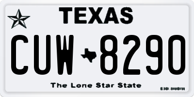TX license plate CUW8290