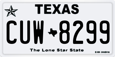 TX license plate CUW8299