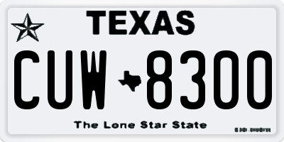 TX license plate CUW8300