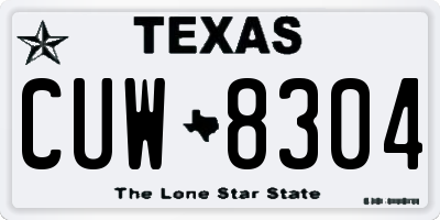 TX license plate CUW8304