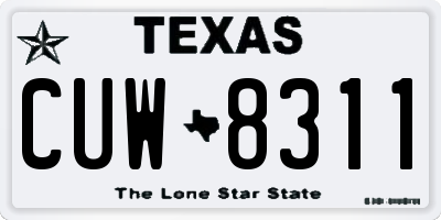 TX license plate CUW8311