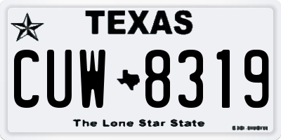 TX license plate CUW8319